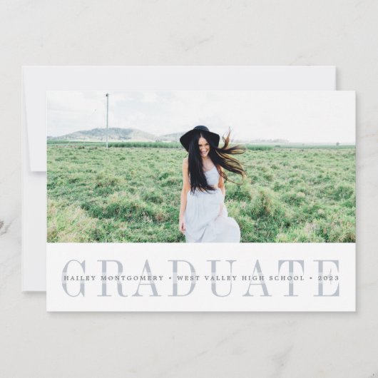 Bande simple | Carte Faire-part de diplôme photo (Devant)