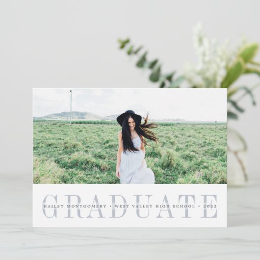 Bande simple | Carte Faire-part de diplôme photo (Debout devant)