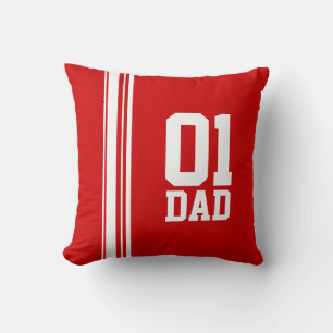 Bande sport blanc rouge 01 Papa coussin