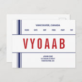 Bande Stylisée Rétro Carte QSL (Devant / Derrière)