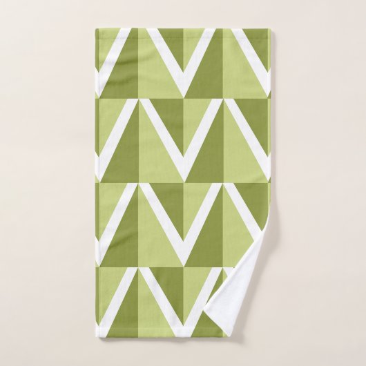 Bande verte Chevron (Serviette à main)