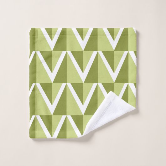 Bande verte Chevron (Gant de toilette)