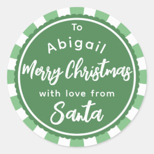 Bande verte de Père Noël autocollant cadeau