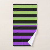 Bande verte violette et noire d'Halloween (Serviette à main)