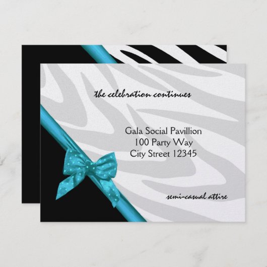 Bande Zebra et ruban / Carte de réception (Devant / Derrière)