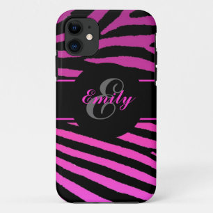 Bande zèbre rose personnalisable iphone 5 coque