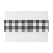Bandeau De Faire-part à damiers Plaid Noir Et Blanc (Dos exemple)