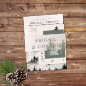 Bandeau De Faire-part À feuillage persistant Mist Rocheuse Russe Hiver B