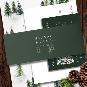 Bandeau De Faire-part À feuillage persistant Verre de Montagne Blanc Ver