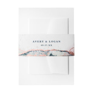 Bandeau De Faire-part Abstrait de Bourgogne moderne et Mariage bleu mari