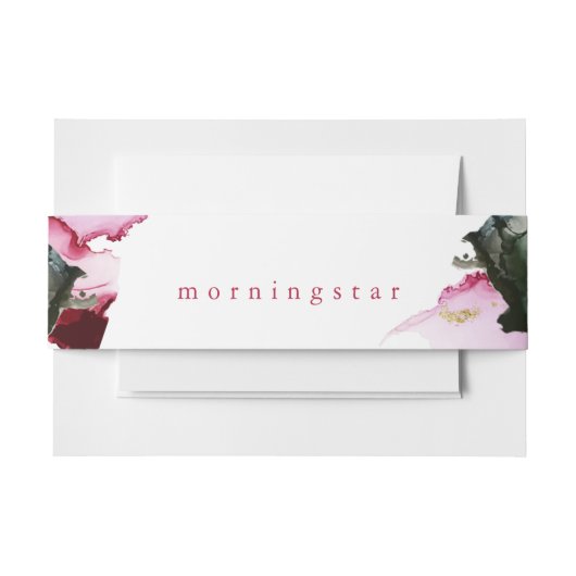 Bandeau De Faire-part Abstraite de Crimson et d'épinette verte (Devant Example)