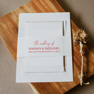 Bandeau De Faire-part Adresse de retour de mariage à bord ondulé élégant