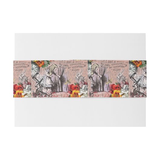 Bandeau De Faire-part Alice rideau absurde merveilleuse (Dos exemple)