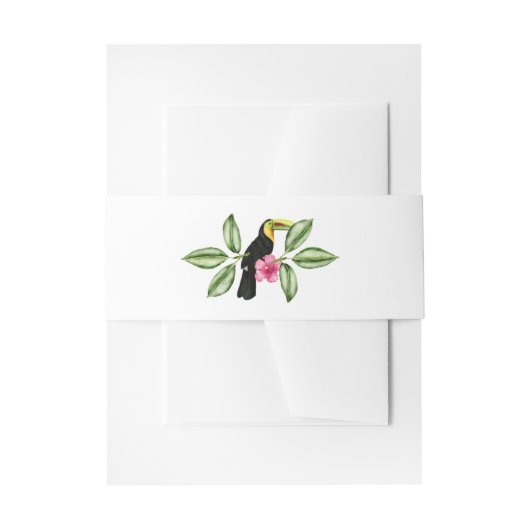 Bandeau De Faire-part Alliance de mariage tropicale perroquet (Devant example)