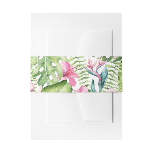 Bandeau De Faire-part Aloha Flamant rose Plage tropicale Mariage (Devant example)