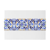 Bandeau De Faire-part Amalfi italien tuiles bleu citrons mariage (Dos exemple)