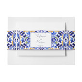 Bandeau De Faire-part Amalfi italien tuiles bleu citrons mariage (Devant Example)