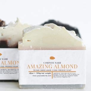 Bandeau De Faire-part Amande Étiquette de ceinture de savon de la barre 