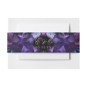 Bandeau De Faire-part Améthyste foncée Boho Sorcière Cristaux Mariage No