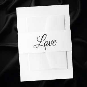 Bandeau De Faire-part Amour Elegant noir blanc minimaliste Mariage