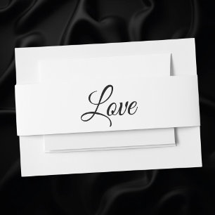 Bandeau De Faire-part Amour Elegant noir blanc minimaliste Mariage