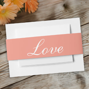 Bandeau De Faire-part Amour Elegant Orange Blanc Minimaliste Mariage