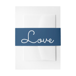 Bandeau De Faire-part Amour Mariage Bleu Marine Nautique Plage Été