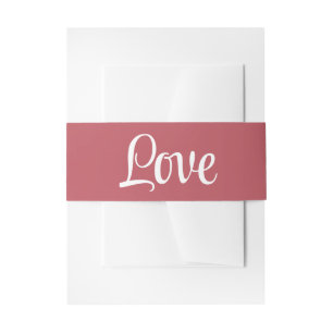 Bandeau De Faire-part Amour Minimaliste Élégant Mariage Script Rouge