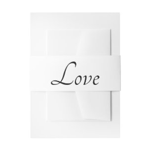 Bandeau De Faire-part Amour minimaliste Mariage noir blanc