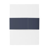 Bandeau De Faire-part Amperson de script de monogramme bleu marine (Dos Example)