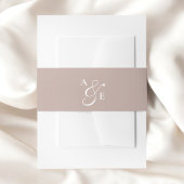 Bandeau De Faire-part Amperson de script de monogramme de champagne beig