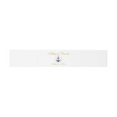 Bandeau De Faire-part Ancre bleu marine Mariage or (Plat)