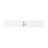 Bandeau De Faire-part Ancre bleu marine Monogramme Mariage nautique (Plat)