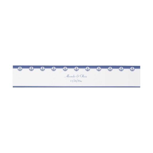 Bandeau De Faire-part Ancre marine Blue Nautical (Plat)