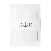 Bandeau De Faire-part Ancre marine Monogramme bleu marine Mariage initia (Devant example)