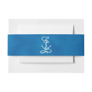 Bandeau De Faire-part Ancre nautique Mariage de couleur bleu marine