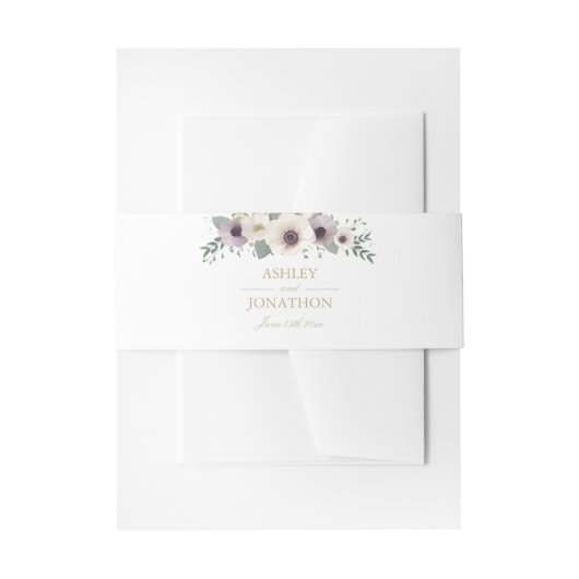 Bandeau De Faire-part Anemone Bouquet Invitation Belly Band (Devant example)