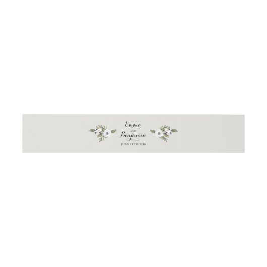 Bandeau De Faire-part Anémones peint - bande ventre invitation (Plat)