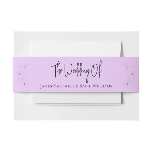 Bandeau De Faire-part Anéone sur Lilac clair (Devant Example)