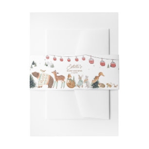 Bandeau De Faire-part Animaux de la forêt hivernale Baby Shower