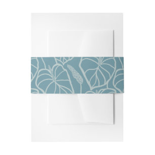 Bandeau De Faire-part Anthurium bleu floral