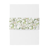 Bandeau De Faire-part Antique White Rose Invitation Belly Band (Dos Example)