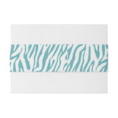 Bandeau De Faire-part Aqua White Zebra Imprimer monogramme (Dos exemple)