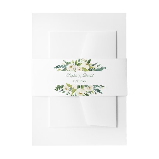 Bandeau De Faire-part Aquarelle blanc Mariage de cadre Floral (Devant example)