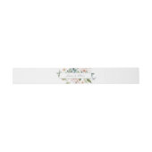 Bandeau De Faire-part Aquarelle blanche Mariage Nom floral (Plat)