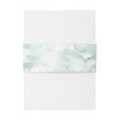 Bandeau De Faire-part Aquarelle bleu et vert pâle Initiales du Mariage (Dos Example)