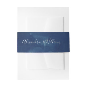 Bandeau De Faire-part Aquarelle bleu foncé Indigo