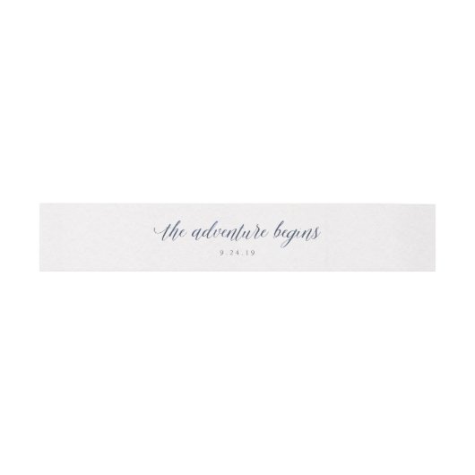 Bandeau De Faire-part Aquarelle Bleu Texte L'aventure commence Mariage (Plat)