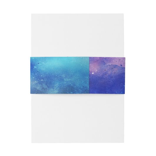 Bandeau De Faire-part Aquarelle bleue | Faire-part de mariage Belly Band (Dos Example)