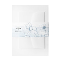 Aquarelle bleue + Mariage moderne Fleur sauvage